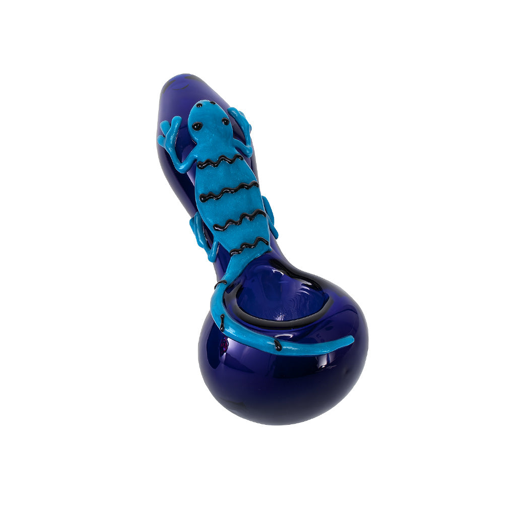Sticky Lizard Hand Pipe in blue glass – premium smoking pipe for sale