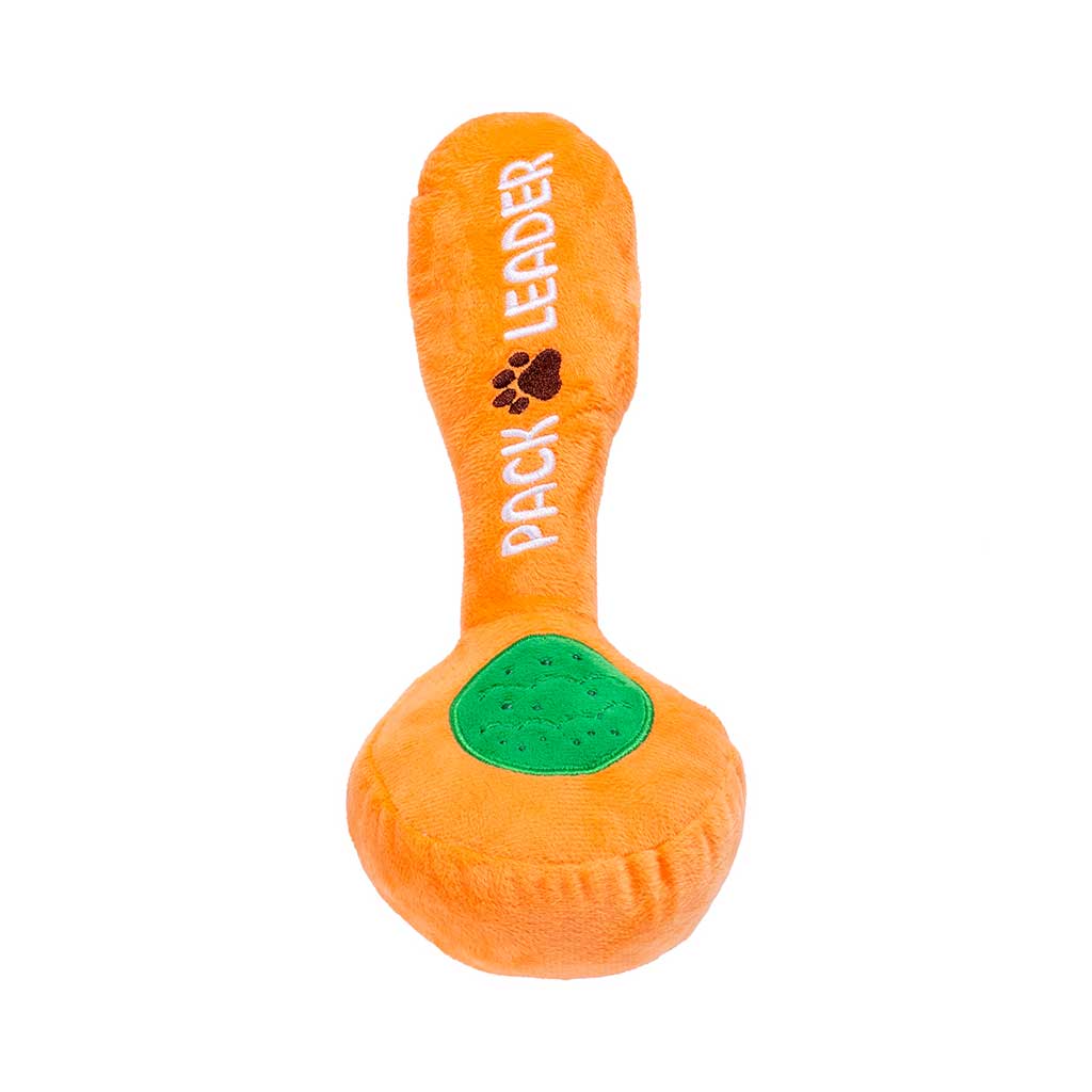 Angled plush Stoned Puppy Hand Pipe Pack Leader Dog Toy with squeaker 