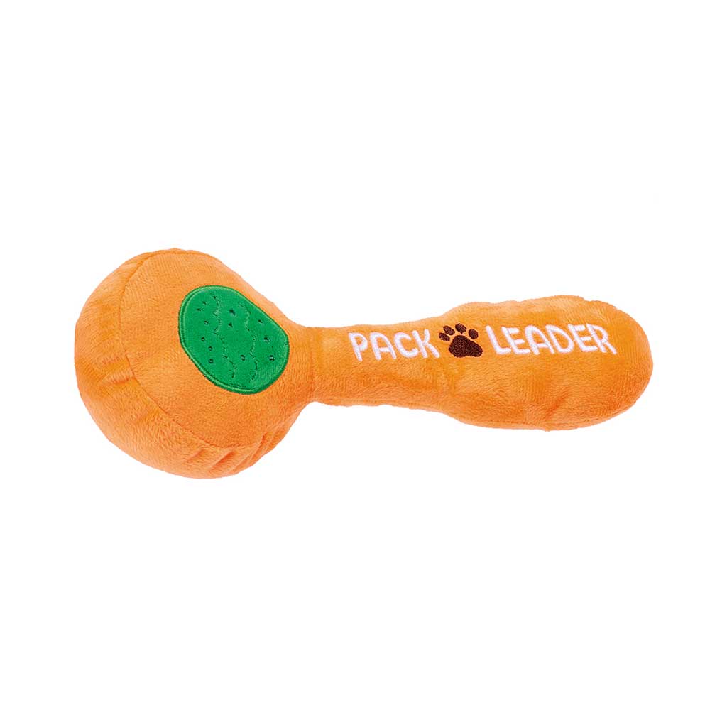 Front view of Stoned Puppy Hand Pipe Pack Leader Dog Toy plush