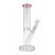 Buy pink straight tube bong with ice catcher, round base, downstem and bowl
