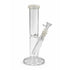 Shop white straight tube water bong with ice catcher, round base, and bowl