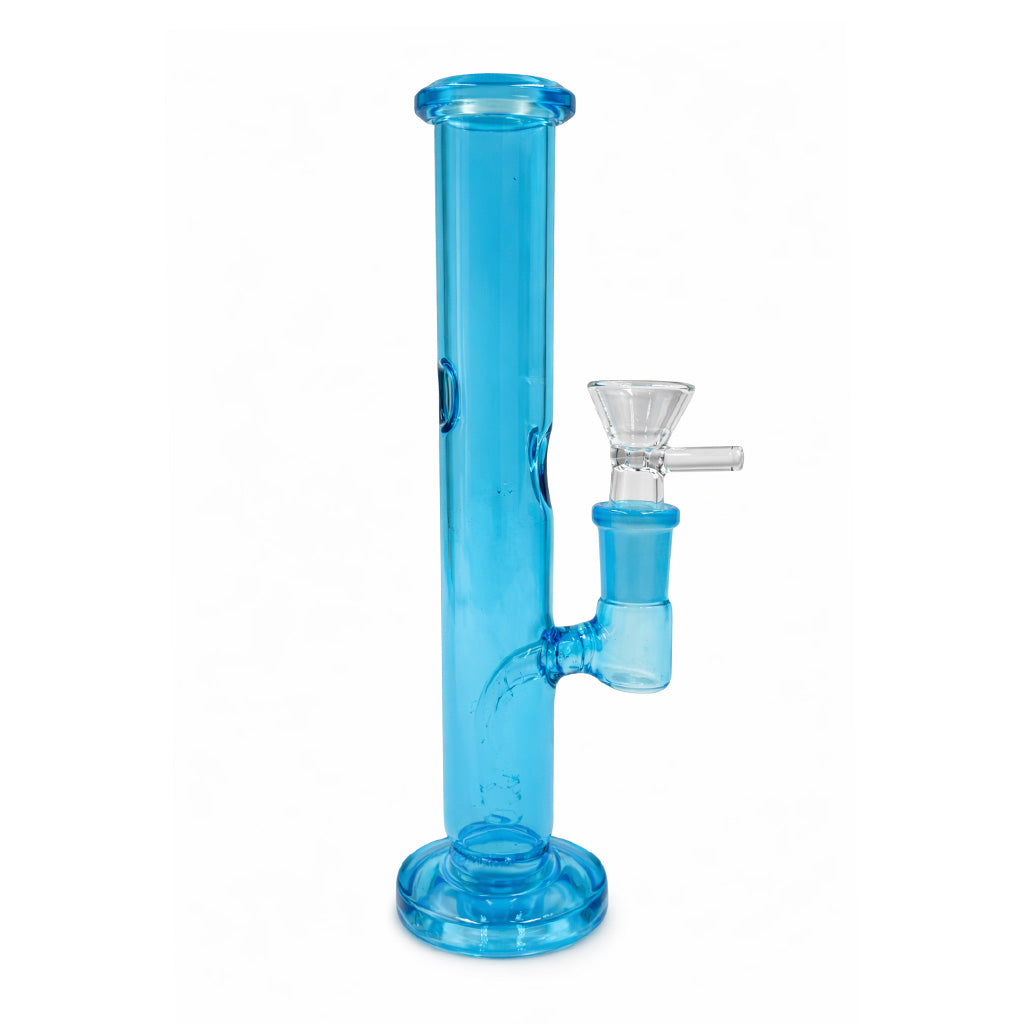 Blue straight tube water bong with diffuser downstem in stock
