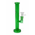 Green straight tube bong with diffuser downstem ready to ship