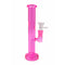 Pink straight tube glass bong with diffuser downstem and bowl