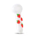 Milk White Strawberry Glass Clay Hand Pipe with raised strawberry design, premium glass smoking pipe at Honeybee Herb
