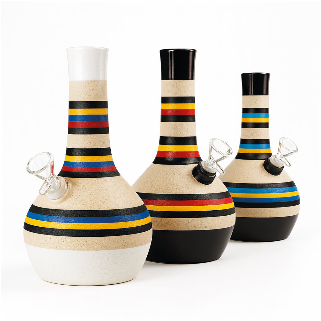 Bahamas edition striped ceramic bubble vase bong handcrafted for smooth hits
