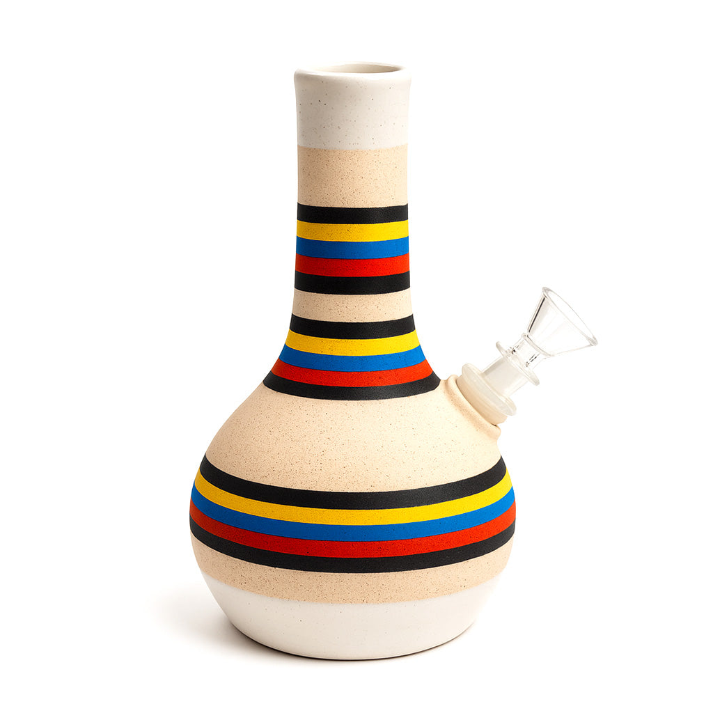 Vanuatu variant striped ceramic bubble vase bong offering smooth filtration