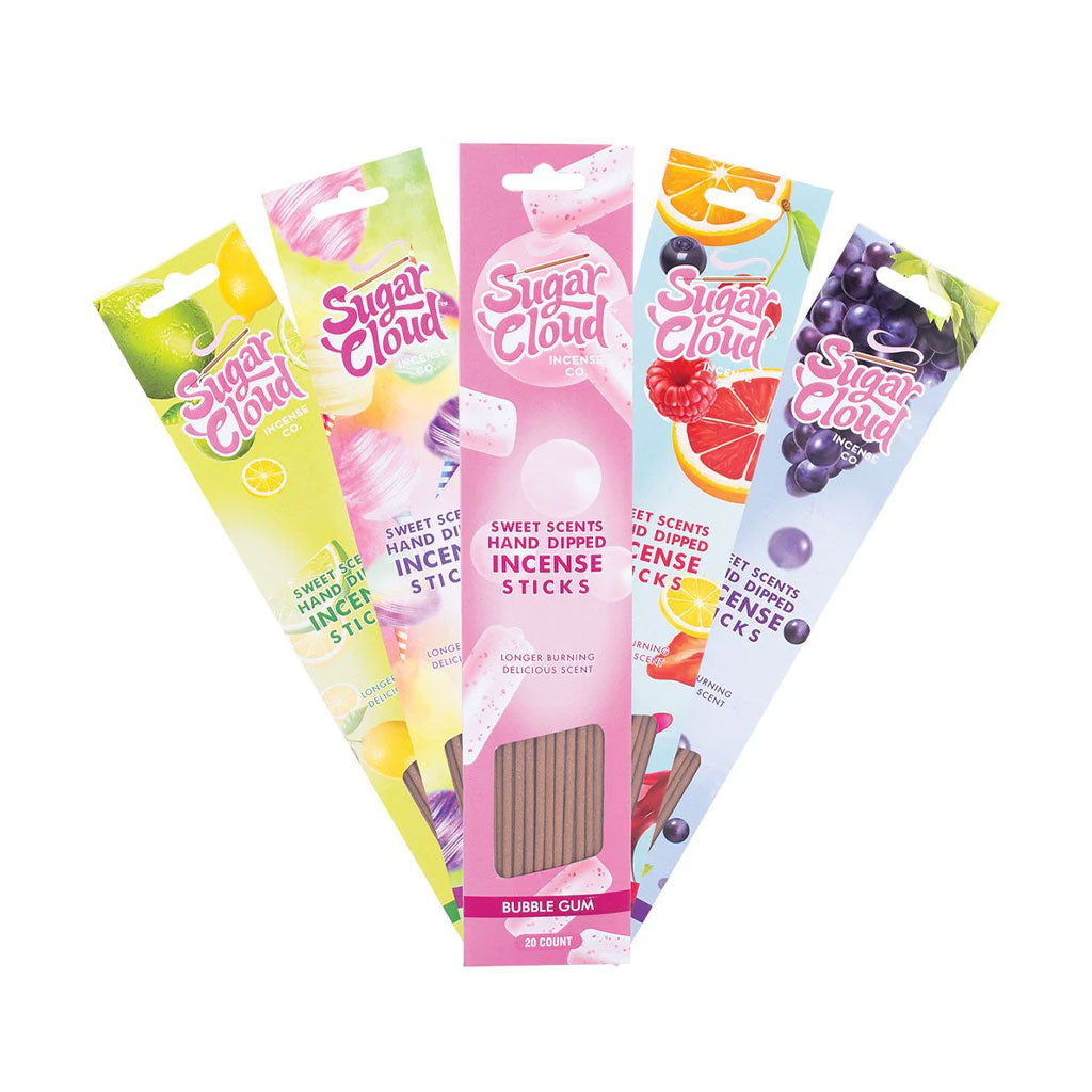 assorted sugar cloud incense sticks pack with watermelon variety