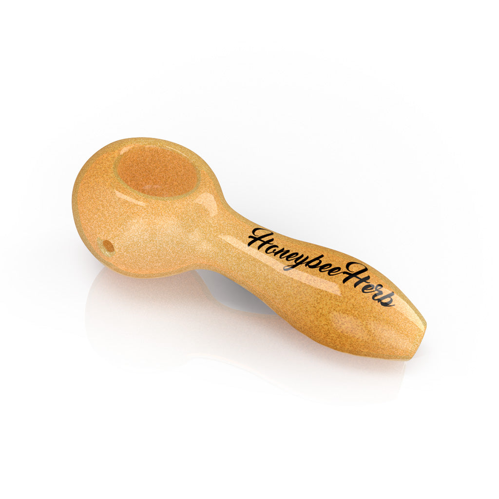 Honeybee Herb Sundance 4-Inch Glass Spoon Pipe Sand Color Glass Smoking Accessory