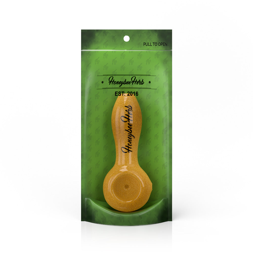 Honeybee Herb Sundance 4-Inch Glass Spoon Pipe Blonde Color Glass Smoking Accessory Packaging