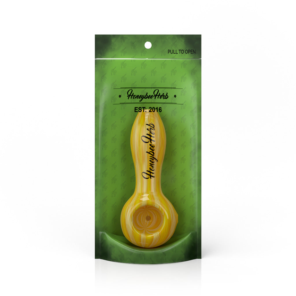 Honeybee Herb Sundance 4-Inch Glass Spoon Pipe Dirty Blonde Color Glass Smoking Accessory Packaging