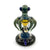 Head on view of Lookah TATAOO blue green sandblasted talisman glass rig showing the bowl and compact water pipe design for clean, smooth hits 