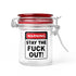 Ted Miller Innovations Airtight Stash Jar With Bold Warning - Stay The Fuck Out available at Honeybee Herb
