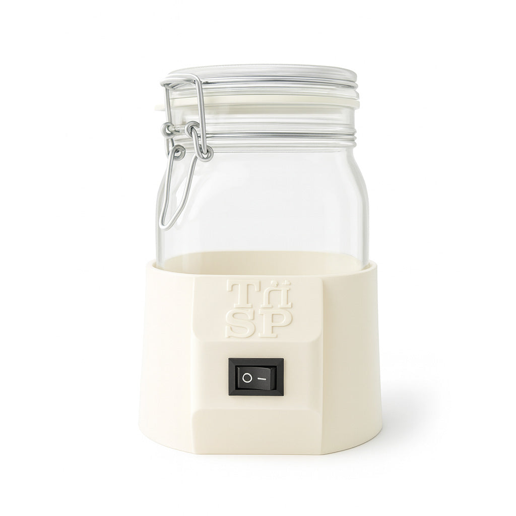 white terp slurp pump with glass stash jar, airtight storage, shop now