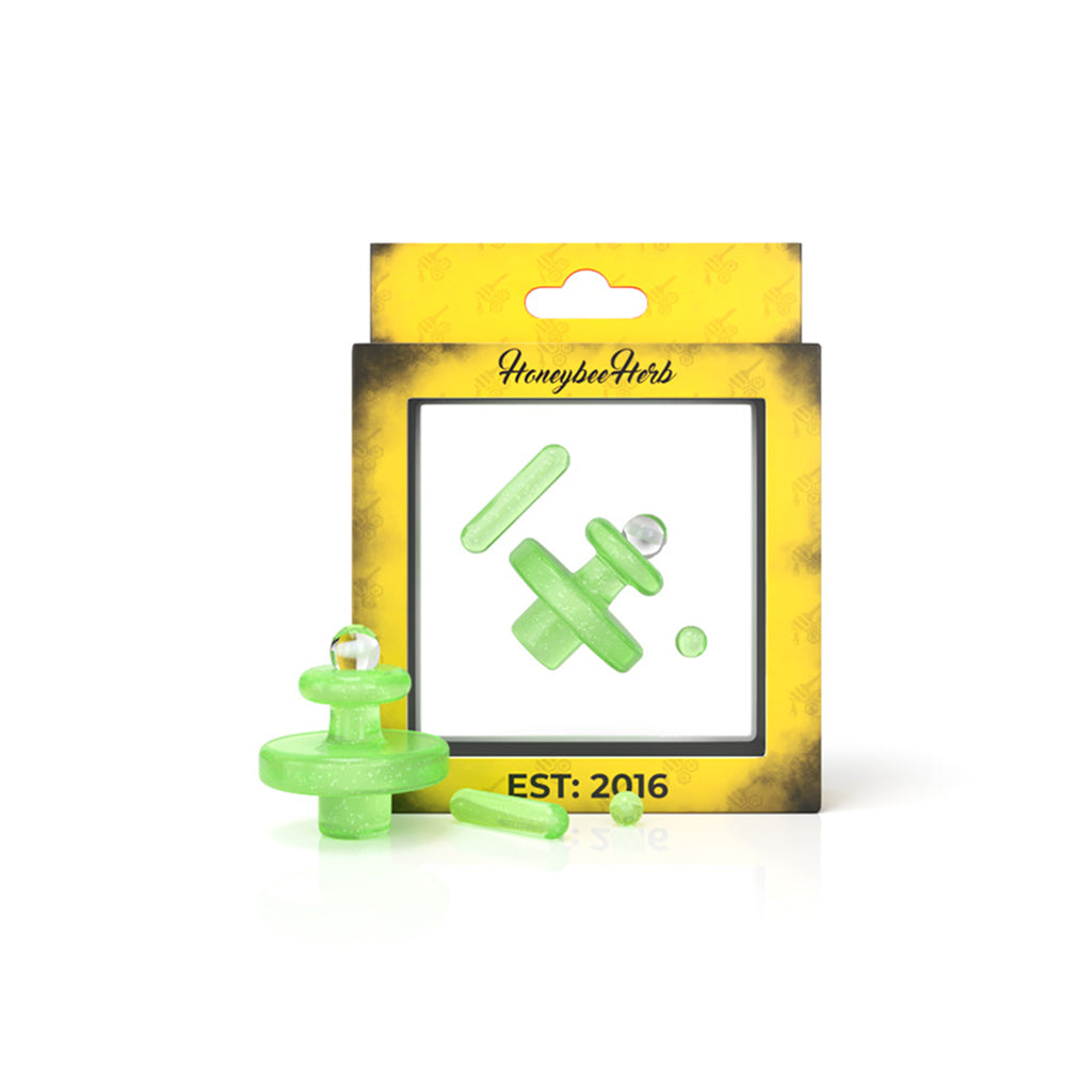 3-Pack Slyme Glass Opal Deluxe Control Tower Set with UFO Carb Cap, Terp Pills, And Terp Pearl