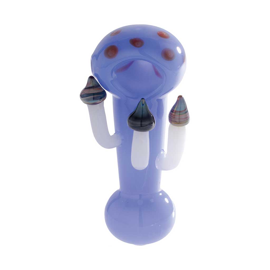 Buy blue toadstool mushroom glass hand pipe – fast shipping 