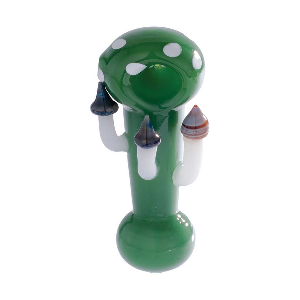 Buy green toadstool mushroom glass hand pipe – secure checkout 