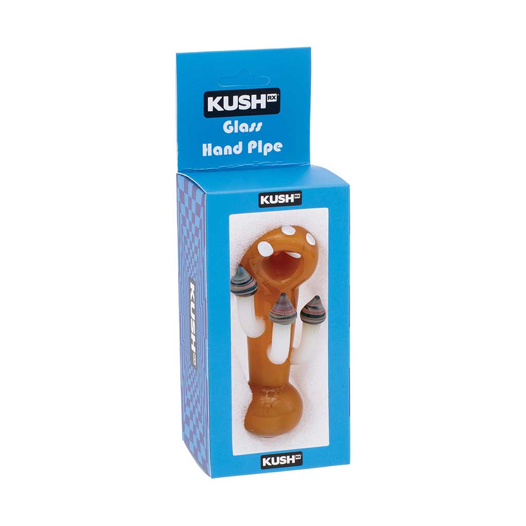 Yellow toadstool mushroom hand pipe boxed – secure checkout
