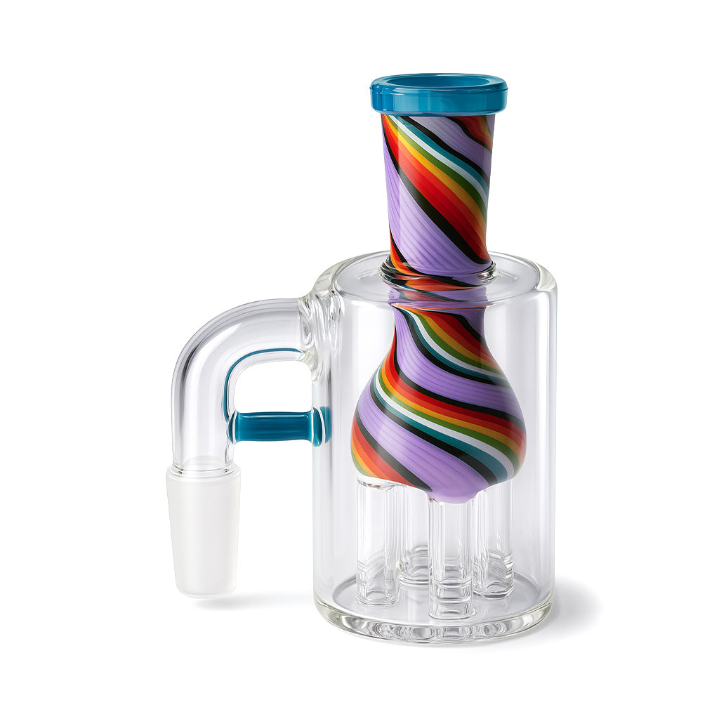 White Twist Tree Perc Reversal ash catcher, premium glass; add to cart for fast shipping