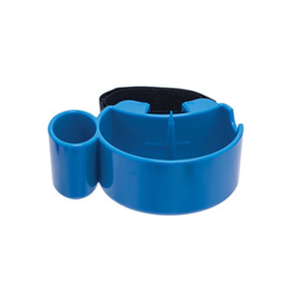 Shop Treehouse strap-on ashtray in blue by Snow Tree. Perfect fit for bongs and pipes, keeping sessions ash-free. Available at Honeybee Herb.