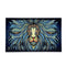 top view of tribal lion glass rolling tray — smooth surface — fast shipping from honeybee herb