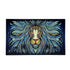 top view of tribal lion glass rolling tray — smooth surface — fast shipping from honeybee herb