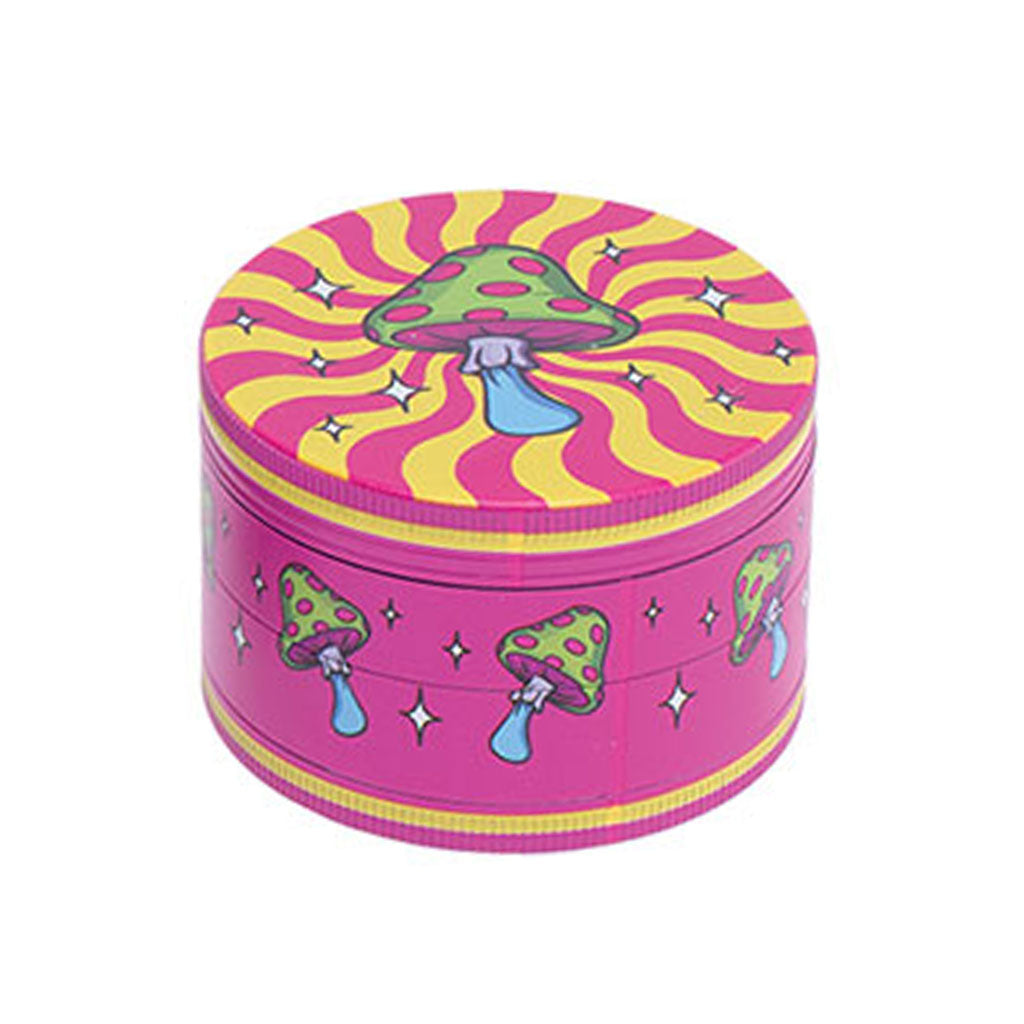 Trippy Mushroom 2.5-Inch Wacky Grinder At Honeybee Herb