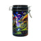 Back View Of 6-Inch Trippy Mushroom Storage Jar With Large Colorful Mushroom Illustration And Metal Seal Clamp 