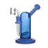Blue Upright Capsule Dab Rig with inline perc and quartz banger attachment 