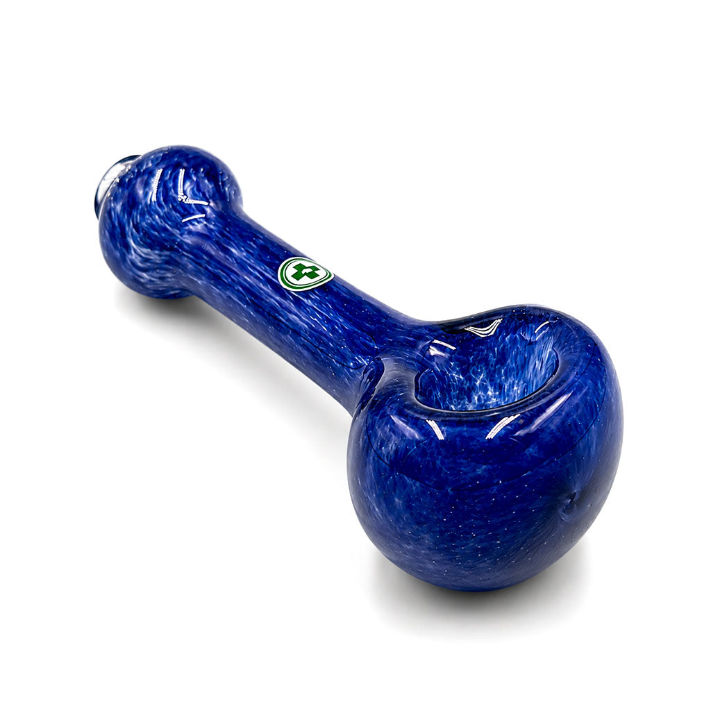 USA Made Glassworks Frit Handpipe in Night Blue, 4 inch length.