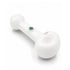 White USA Made Glassworks Frit Handpipe, glass spoon pipe.