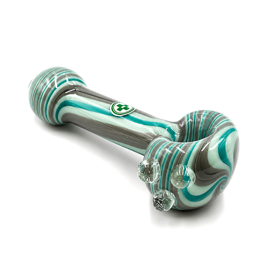 4-inch Glacier Mint Linework glass hand pipe by USA Made Glassworks.