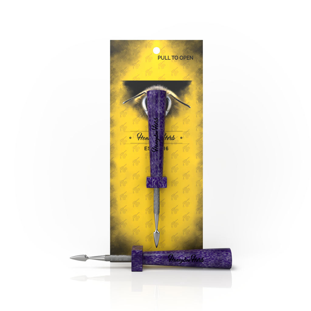 Violet Handle Stainless Steel Tip Classic Resin Dabber Packaging View