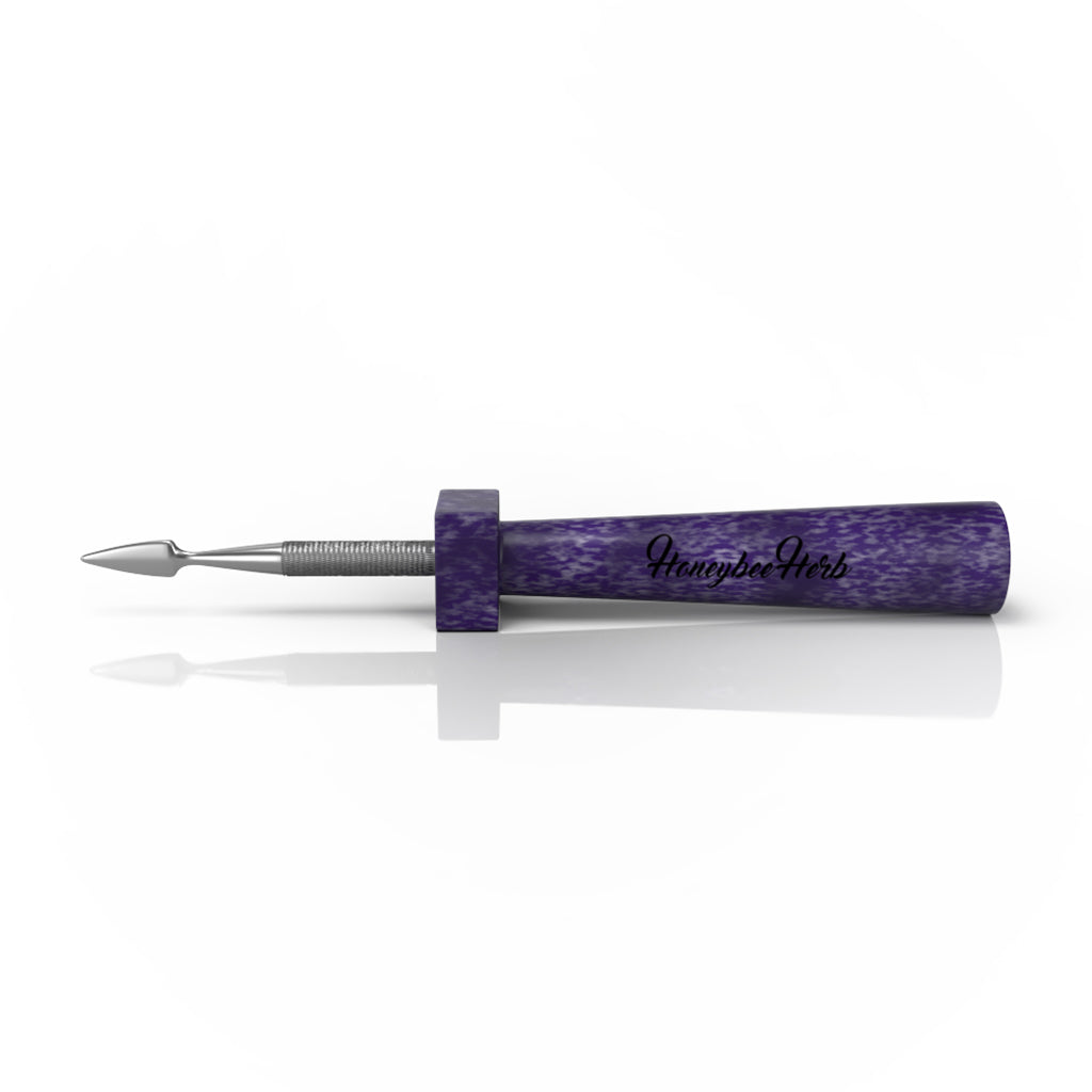 Steel Sharp Tip Classic Violet Resin Handle Dab Tool Horizontal View