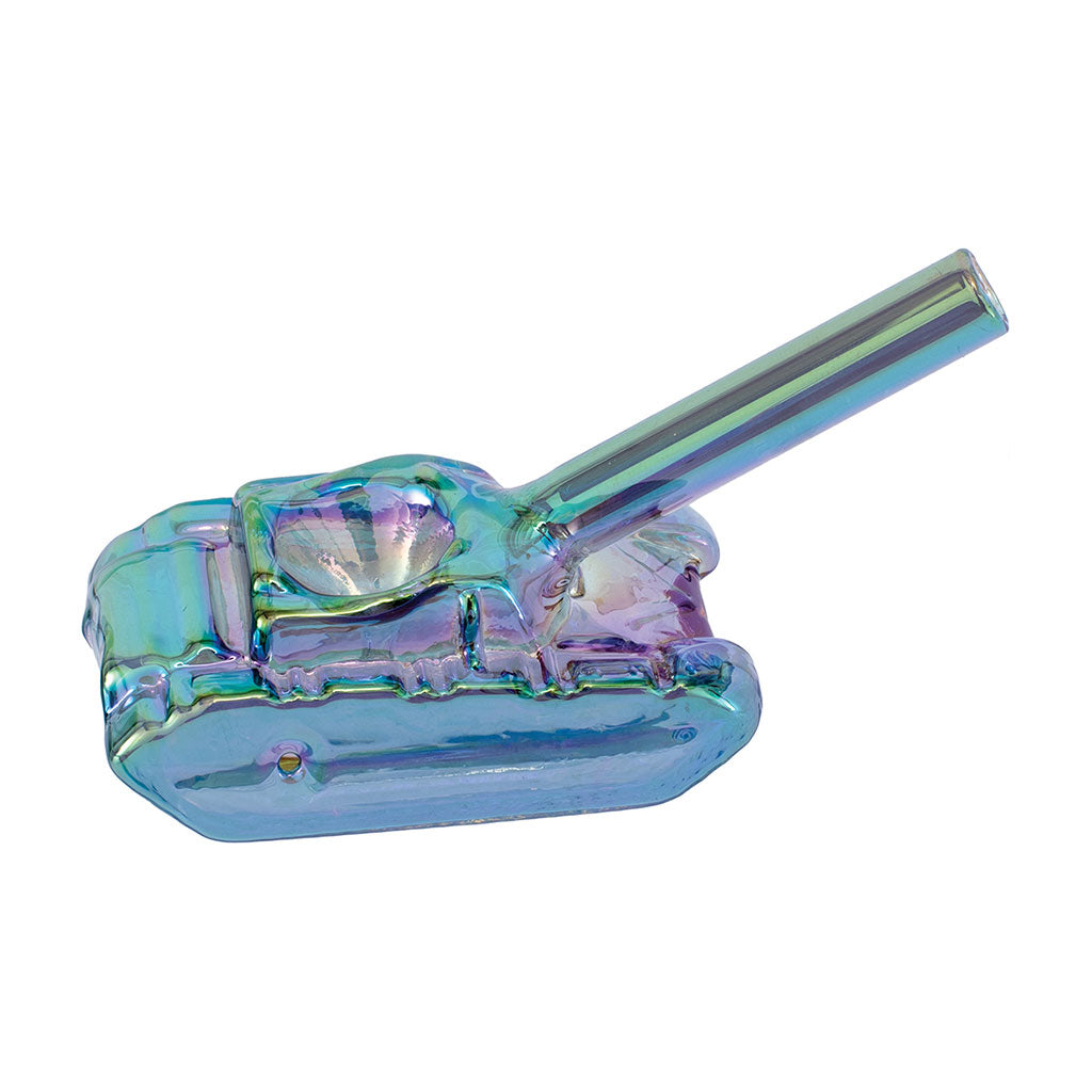 Green War Tank Hand Pipe – bold glass smoking pipe for sale 