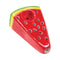 Shop watermelon slice fruit ceramic hand pipe, angled view showing mouthpiece and carb—add to cart for quick delivery.