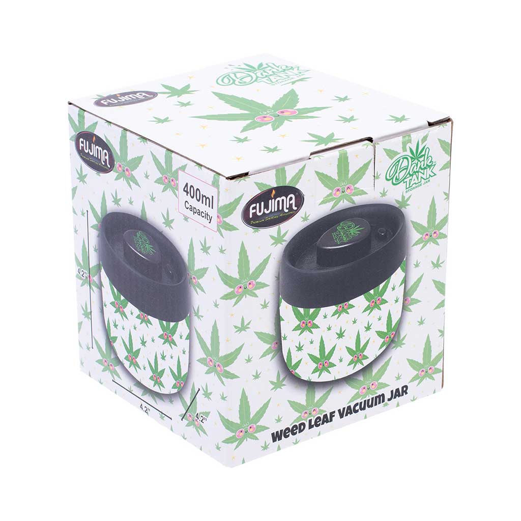Weed Leaf Dank Tank Vacuum Jar box, pump seal odor control, 400ml, order now at Honeybee Herb.