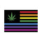 Buy Weed & Pride Flag tapestry with rainbow stripes and cannabis leaf, perfect for wall decor, smoke rooms, or pride celebrations at Honeybee Herb.