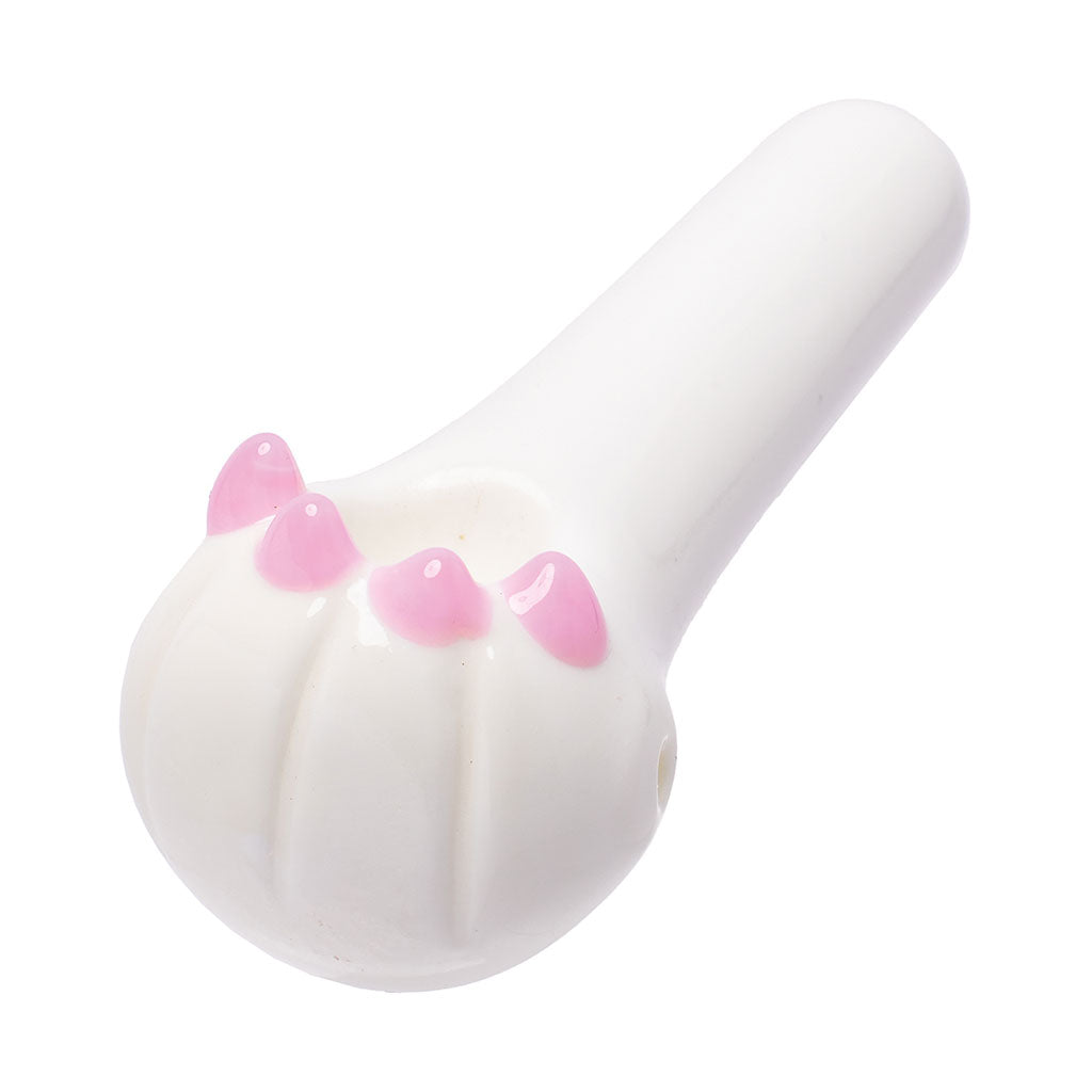 Durable white cat paw hand pipe, compact and portable—buy online.