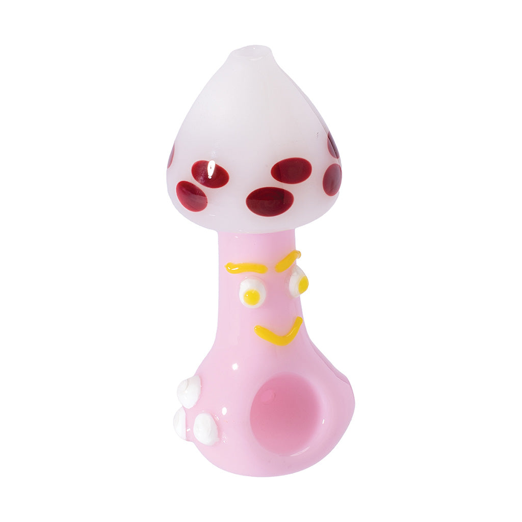 Shop White Pink Smiley Mushroom spoon pipe – compact, durable, ready to use. Fast, discreet shipping available.