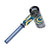 Black Wig Wag Hammer Bubbler with colorful swirl glass design 