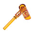 Yellow Wig Wag Hammer Bubbler with vibrant swirl glass pattern