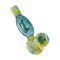 Green/Yellow Wig Wag Hole Hand Pipe – artistic glass smoking pipe
