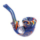 shop blue wig wag sherlock glass pipe, front angle—hand-blown, ready to order online