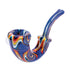 buy the blue wig wag sherlock glass pipe, left-profile view—dugout compatible, fast shipping from honeybee herb