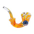 yellow wig wag sherlock glass pipe featuring sparkle marble—order today at honeybee herb