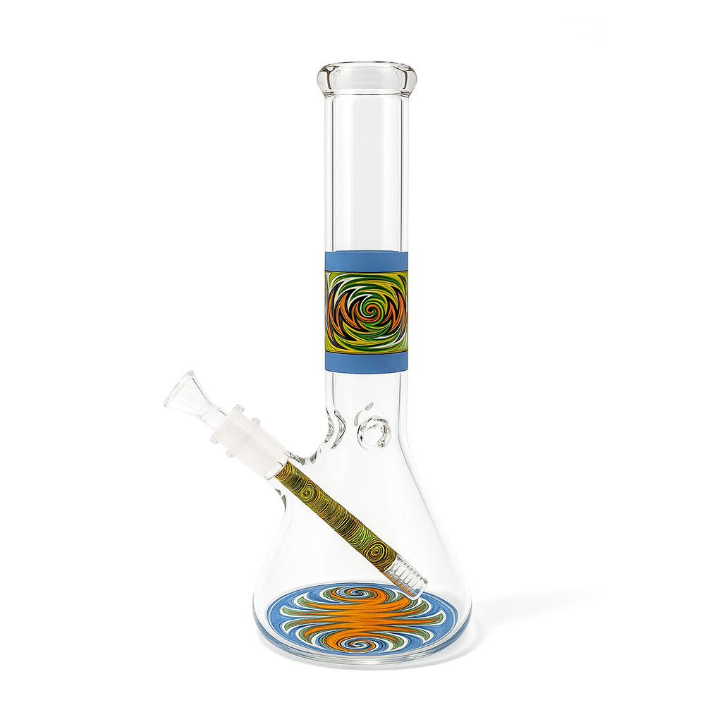 Wigwag Straight Tube Beaker Bong in blue available at Honeybee Herb online smoke shop
