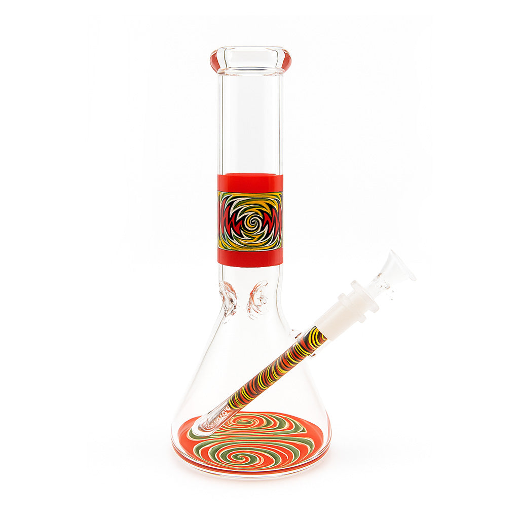 Wigwag Straight Tube Beaker Bong in orange color for sale at Honeybee Herb