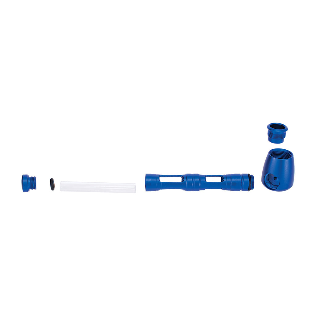 Blue Window Aluminium Glass Pipe disassembled – durable aluminum and glass