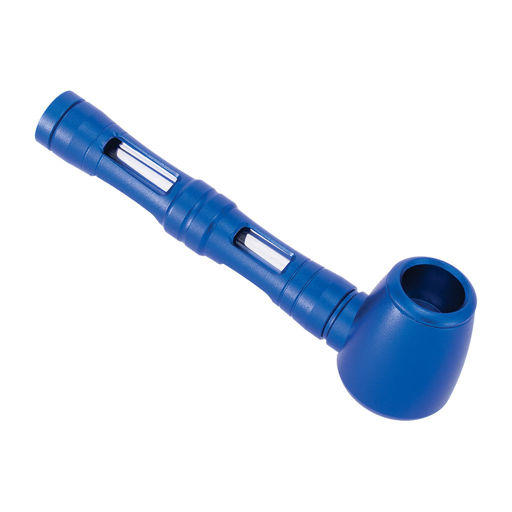 Blue Window Aluminium Glass Pipe – stylish smoking accessory from Honeybee Herb 